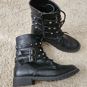 Studded Black Moto Boots